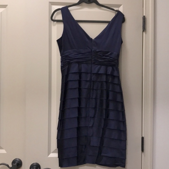 Jones New York Navy midi dress with Rouching - Picture 3 of 5